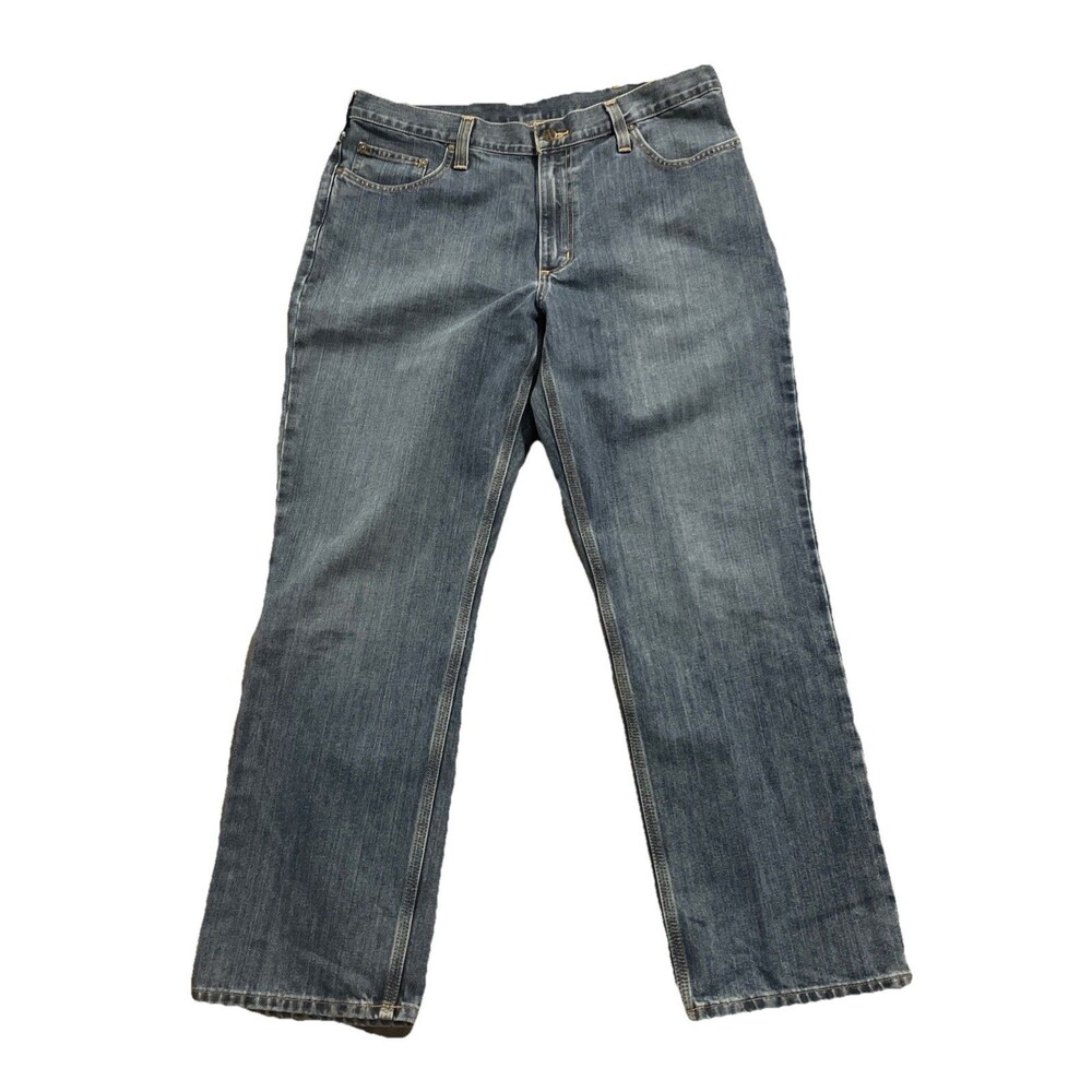 Carhartt Rugged Jeans Men's Size 38x32 Relaxed Fit Blue Denim RN#14806 Workwear